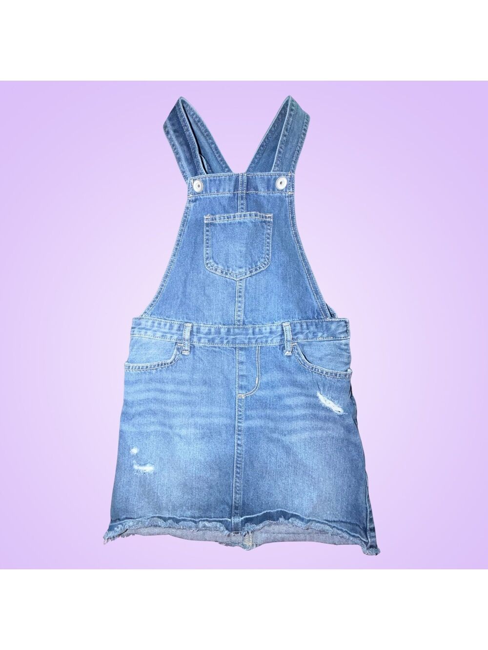 The Children's Place Girls Denim Overalls Skirt Jumper Dress Size 8